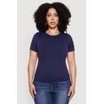 thumbnail image 2 of Womens Plus Size Seamless Textured Knit Crew Neck T-Shirt, 2 of 5