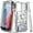 Clear, variant on Compatible with Samsung Galaxy A35 5G Case with Tempered Glass Screen Protector, Ring Holder/Wrist Strap, Nagebee Glitter Liquid Floating Waterfall Cute Phone Cover (Aqua/Purple)