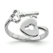 Primal Silver Sterling Silver Rhodium-plated Heart Lock and Key Toe Ring