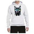 thumbnail image 2 of DJ Kitty Cat with Headphones | Mens Cat Lover Hooded Sweatshirt Graphic Hoodie, White, Medium, 2 of 3