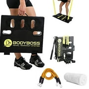 BodyBoss 2.0 Portable Home Gym System -Resistance Bar, Handles- Bundle with Body Boss 12x24 Towel
