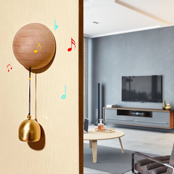 Puntoco Liquidación de artículos de cocina Timbre de puerta de madera maciza de latón con dopamina Material de latón Absorbente magnético Regalo de coche Decoración Colgante Accesorios para refrig