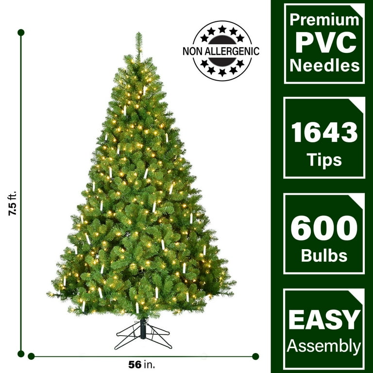 Fraser Hill Farm 7.5-Ft. Vintage Christmas Tree with Classic