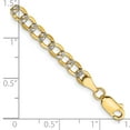 thumbnail image 2 of Primal Gold 14 Karat Yellow Gold 4.3mm Semi-Solid with Rhodium Pave Curb Chain Bracelet, 2 of 3