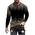 thumbnail image 2 of Blusas y camisas de manga larga con cuello redondo para hombre, blusa informal de manga larga con cuello redondo y estampado., 2 of 5