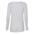 thumbnail image 3 of Bella Women's Side-Seamed Modern Flowy Vneck Long T-Shirt, Small, White, 3 of 5