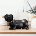 thumbnail image 4 of Estatua de perro salchicha de resina, artesanías, figura de perro salchicha para el hogar Negro, 4 of 6