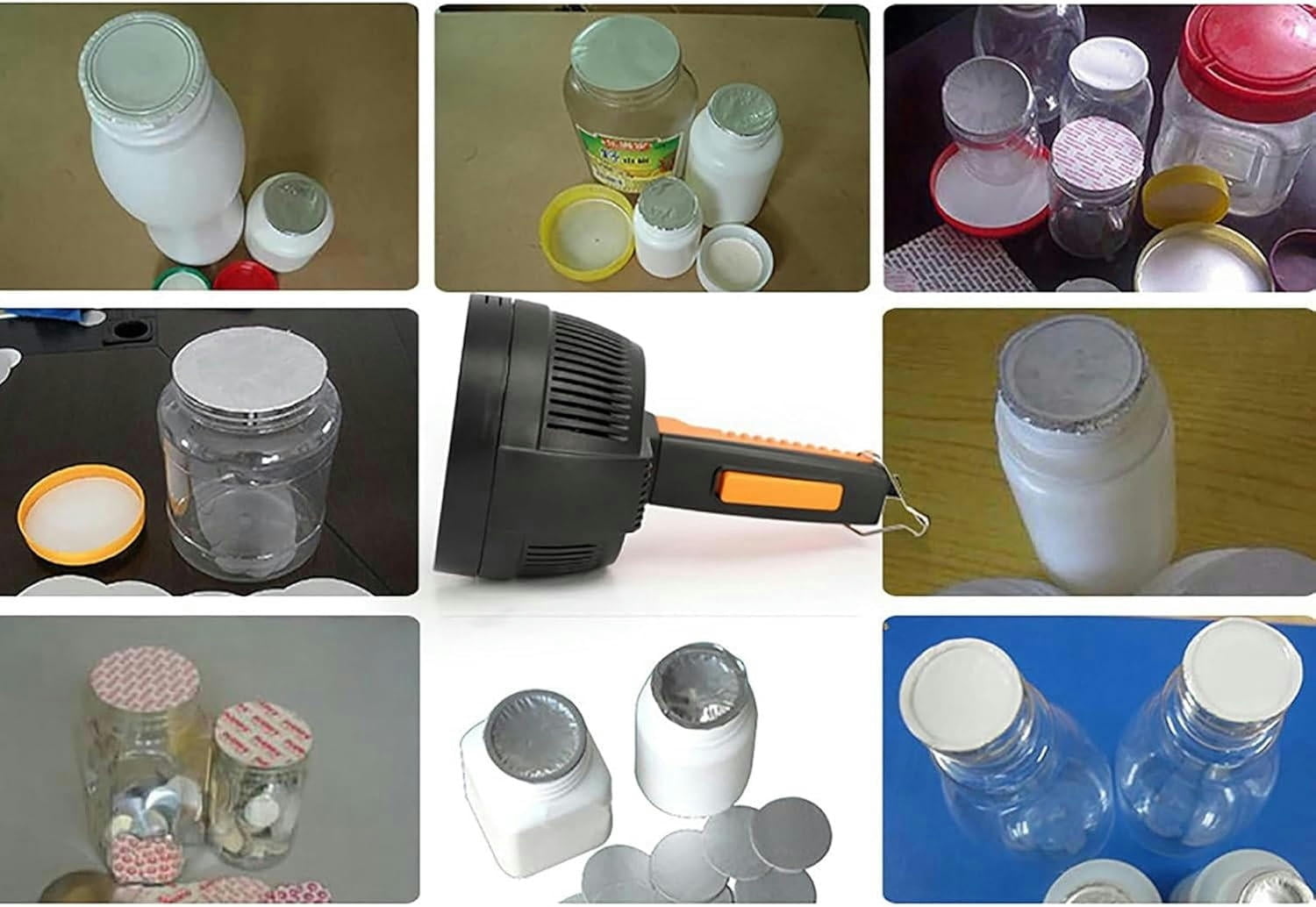 GXCZ Vacuum SealerHandheld Induction Sealer, Portable Heat Cap Seal Machine, 20-100mm, with Power Off Memory Function, Manual Electromagnetic Sealing Machine, for Plastic Glass Bottles Caps