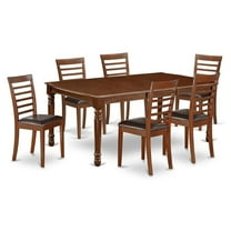 Atlin Designs 7-piece Wood Dining Room Table Set in Mahogany