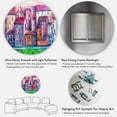 thumbnail image 5 of Designart 'Street With Colorful Old Homes Landscape' Modern Circle Metal Wall Art 23x23 - Disc of 23, 5 of 5