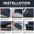 thumbnail image 5 of JIATER 2-Piece Armchair Sofa Cover Stretch Couch Cover Velvet Sofa Slipcover Furniture Protector with 1 Cushion Cover,Navy, 5 of 7