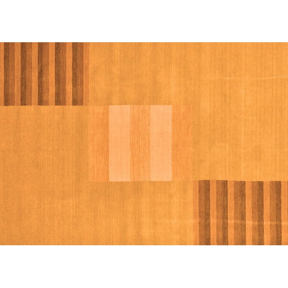 Ahgly Company Indoor Rectangle Abstract Orange Modern Area Rugs, 6' x 9'