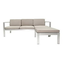 Pemberly Row 2-piece Aluminum Outdoor Sectional in Gray Taupe