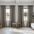 thumbnail image 3 of Jainmy Flax Linen Blend Semi Sheer Curtains for Bedroom Living Room, 108 Inch Length Farmhouse Window Curtain,Dark Flax,52"x108", 2 Panels, 3 of 9