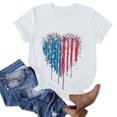 thumbnail image 1 of Lolmot Femme Lndependence Day Élégant Imprimé Col Rond Manches Courtes Top, 1 of 3