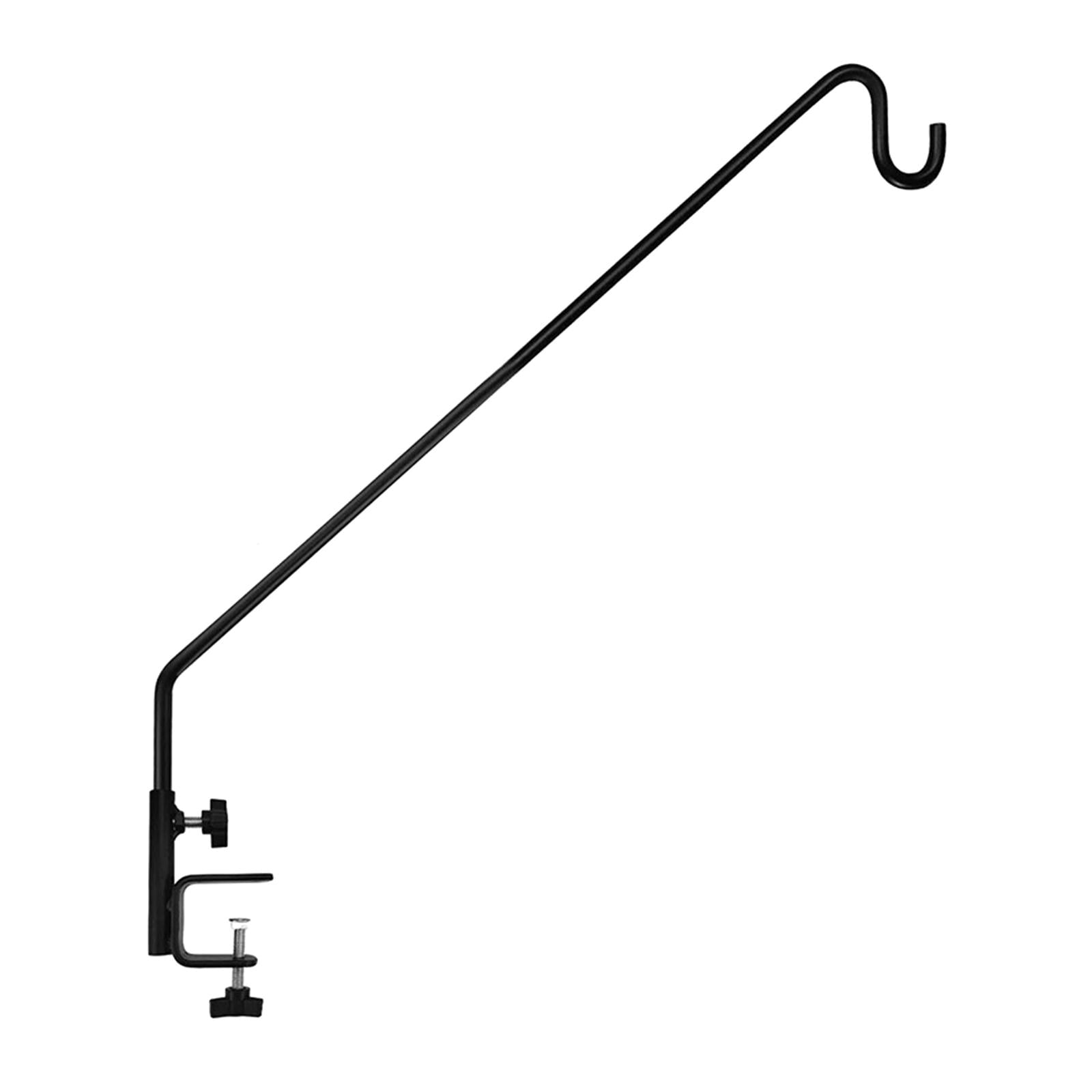 Deck Heavy Duty Hook, Single Piece Solid Rod with Non-Slip Clamp for Bird Feeders, Planters, Suet Baskets, Lanterns, Wind Chimes, Potted Plants（Black）
