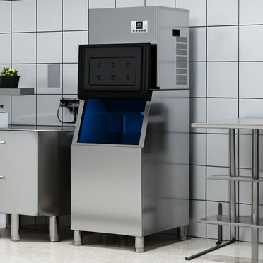 Dextrus Commercial Ice Maker Machine 300LBS/24H with 200LBS Storage Bin,Stainless Steel Ice Machine with Ice Scoop & Ice Bucket