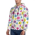 thumbnail image 3 of Rateoe Doodle Fruits Pattern Mens Hoodie, Pullover Hooded Sweatshirt, Kangaroo Pocket Hoodie Ideal for Daily Wear, Travel and Home-Small, 3 of 7