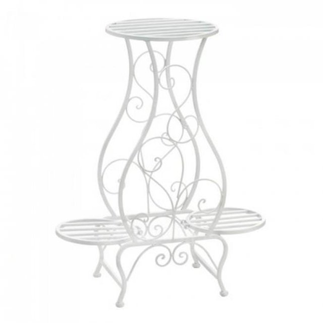 Sablier Blanc Triple Support de Plante