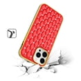 thumbnail image 4 of For Apple iPhone 14 Pro Max (6.7") Luxury Chrome Diamonds Rhinestone Thick TPU Shiny Bling Protective Rubber Frame Cover ,Xpm Phone Case [ Red ], 4 of 4