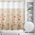 thumbnail image 2 of No Hook Shower Curtain, Pastoral Vintage Botanical Shower Curtains for Bathroom with See Through Top Window, Spring Summer Floral Waterproof & Washable Bath Curtain 66"x72", 2 of 9