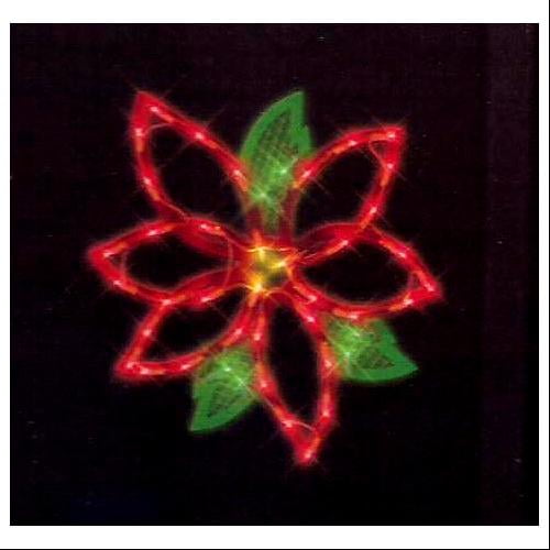 17&quot; Lighted Red Poinsettia Christmas Window Silhouette Decoration - Walmart.com - Walmart.com