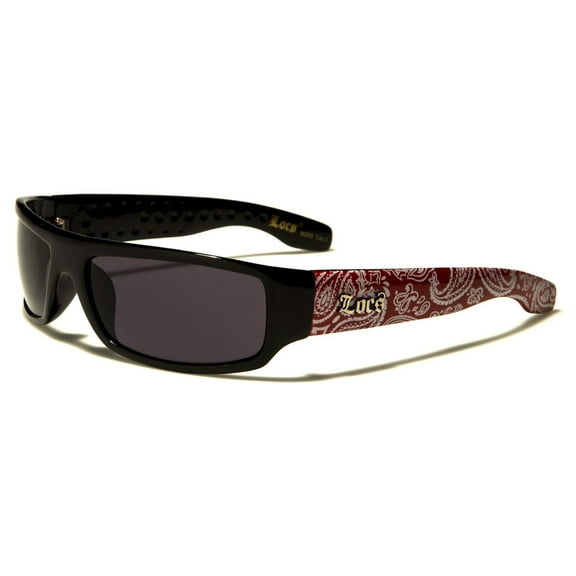 Locs 9003 Black w/ RED BANDANA Sunglasses SMALLER SIZE  Gangster Shades