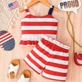 thumbnail image 7 of OOOUM Girls 2 Piece Matching Clothing Set Independence Day Print Sleeveless Top And Shorts Ruffle Stylish And Comfortable Outfits Sets Multicolour 18-24 Months, 7 of 7