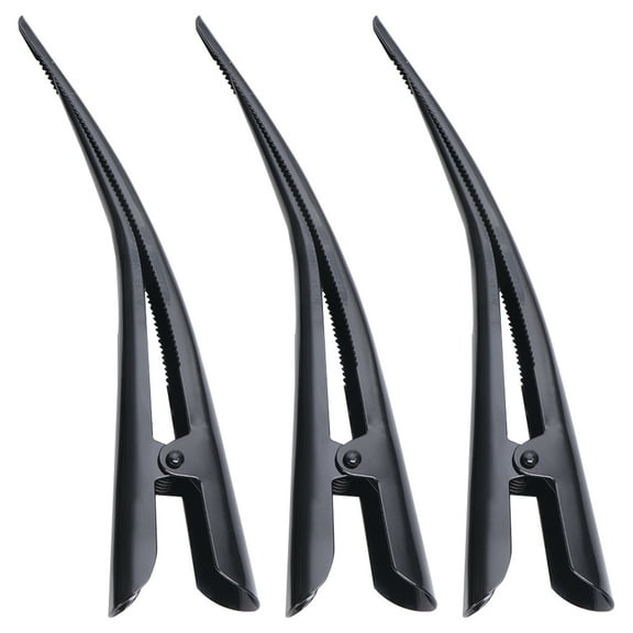 Abbageba Black Metal Alligator Hair Clips for Women - Large Styling Barrettes