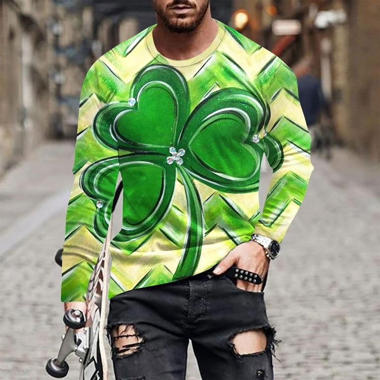 St. Patrick's Day Sweatshirt For Women Long Sleeve Crew Neck Trendy Printed  Graphic Tees Pullover Tunic Tops 
