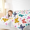 thumbnail image 4 of Homewish Kawaii Dreamy Butterfly Full Size Comforter Sets for Kids, Cute Cherry Blossoms Bedding Comforter Set, Cartoon Love Heart Reversible Bedding Sets, Ultra Soft Bedroom Decor, 3-Piece, 4 of 8