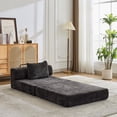 thumbnail image 2 of Compression Sofa Convertible Floor Sofa Bed With Fixed Shape Frame Single Seater Boneless Modular Sectional Chenille Fabric For Living Room Bedroom, 2 of 9