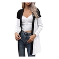 thumbnail image 1 of Ladies Stitched V-Neck Loose-Knit Cardigan Sweater With Long Sleeves, 1 of 6