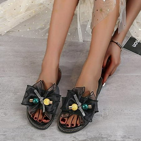 

New Summer Fashion Beaded Sweet Bow Women s Sandals
