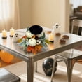 thumbnail image 2 of Fall Candle Holder Centerpiece - 9.8" Autumn Harvest Decor with Pumpkins & Maple Leaves, Thanksgiving Table Decor for Home, Dining Room & Seasonal Festival Display, 2 of 3