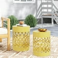 thumbnail image 2 of Pellerin Outdoor Metal Side Tables, Set of 2, Yellow, 2 of 7