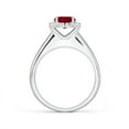 thumbnail image 2 of ANGARA Natural Classic Round 1 ct Ruby and Diamond Halo Ring in 14K White Gold for Women (Size-6mm) | July Birthstone, Birthday, Anniversary, Jewelry Gift for Women | Natural Ruby Ring, 2 of 9