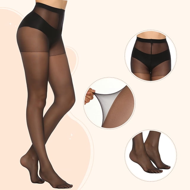 Collants de Classification de Produits - Titre de Produit Collants Transparents pour Femmes 20D Culotte Gainante Collants Nylon pour Usage Quotidien Bas Légers Transparents avec Culotte Gainante Confortable