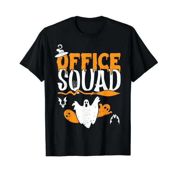 Office Squad Spooky Halloween Back To School Administration Black T-Shirt