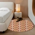 thumbnail image 2 of Round Rugs 4Ft, Orange Geometric Round Area Rug Washable Indoor Throw Carpet, Modern Southwestern Vintage Soft Non Slip Circle Rug for Kitchen Nursery Room Home Decor Aesthetic, 2 of 8