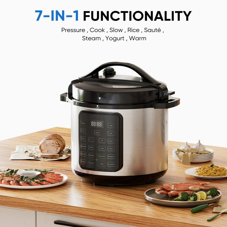 EDX Instant Cooker 8 Quart 7-in-1 Electric Pressure Cooker Multi-Function Features & Stainless Steel Pot EDX Instant Cooker 8 Quart 7-in-1 Electric Pressure Cooker Multi-Function Features & Stainless Steel Pot