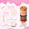 thumbnail image 3 of Uxcell Wood Donut Stands, 4 Pcs Flower Shape Bagel Holder Stand with Bracket Donut Display Detachable Party Brunch Decoration Supplies for Dessert Table Christmas Wedding Birthday Natural, 3 of 6