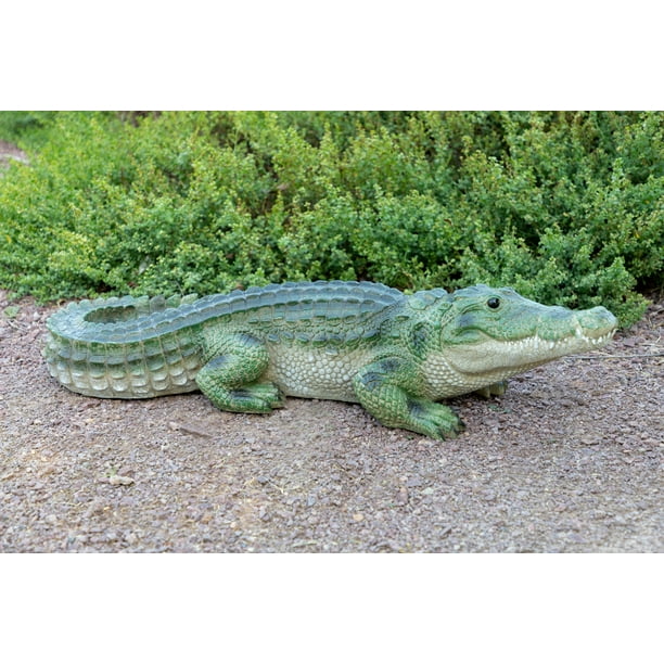 Alpine Green Crocodile Garden Animal Statue 9 Inch Tall Walmart Com Walmart Com