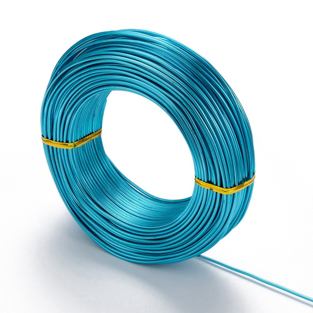 500gs Anodized Aluminum Wire Bendable Metal Craft Wire Flexible Craft Wire for Beading Jewelry Craft Making Dark Turquoise 12 Gauge 2.0mm 55m/500g(180.4 Feet/500g)
