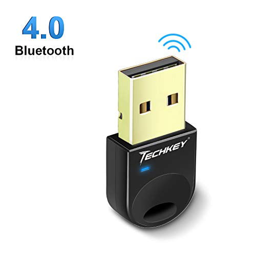 Bluetooth Adapter for PC USB Bluetooth Dongle 4.0 EDR Receiver Techkey Wireless Transfer for Stereo Headphones Laptop Windows 10 8.1 7 8