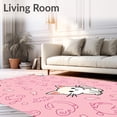 thumbnail image 2 of ODIKA 8'x10' Machine Washable Non-Slip Area Rug, Magical Wildcat Dot Fantasy Enchanting Artistic Illustration High Traffic Rug, Pink, 724739, 2 of 7