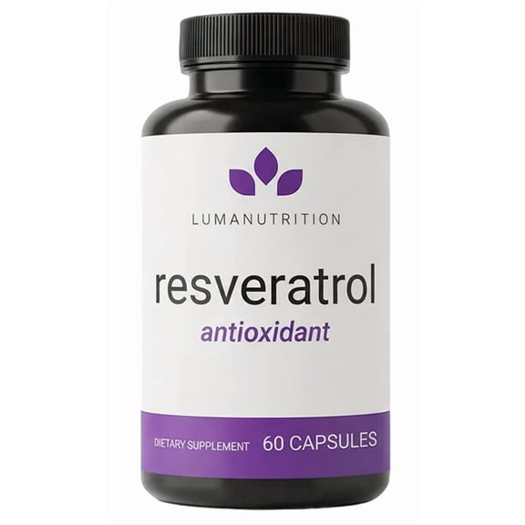 Luma Nutrition High Purity Resveratrol Capsules - 98% Trans-Resveratrol Supplement - Antioxidant - USA - 60 Capsules