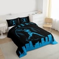thumbnail image 3 of Homewish Teens Baseball Print Bedding Comforter Set, Black Blue Abstract Twin Comforter Sets, Cartoon Sports Theme Reversible Bedding Set, Ultra Soft Bedroom Decor, 2 Pieces, 3 of 8