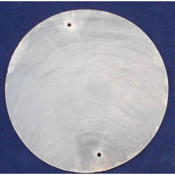 10 Capiz Shells White Round Cut 2.5" Diameter (63mm) - One Hole - For Crafts Windchimes Ocean Art