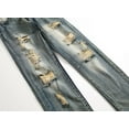 thumbnail image 4 of Men's Ripped Distressed Destroyed Slim Fit Straight Leg Denim Jeans, 4 of 12